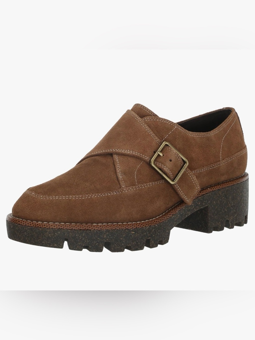 DONALD PILNER elyana monkstrap leather suede platform loafer